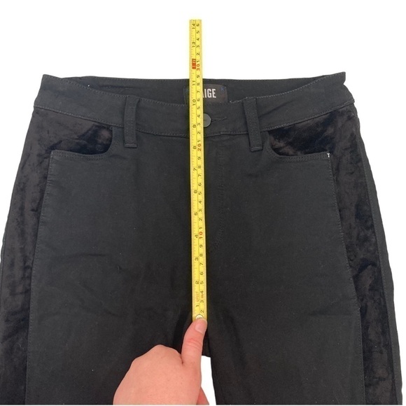 Paige Hoxton Ultra Skinny velvet tuxedo stripe black denim jeans - petite length - Picture 5 of 11